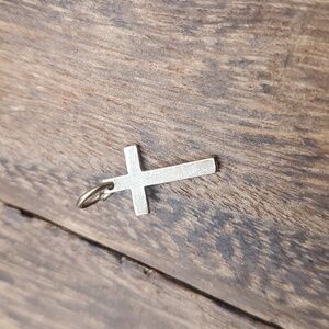 Gold tone cross pendant small religious jewelry minimalist